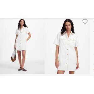 Madewell Ivory Button-Down Mini Dress